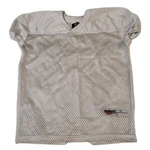 Schutt Youth Size Small White Vneck Mesh Jersey Short Sleeve